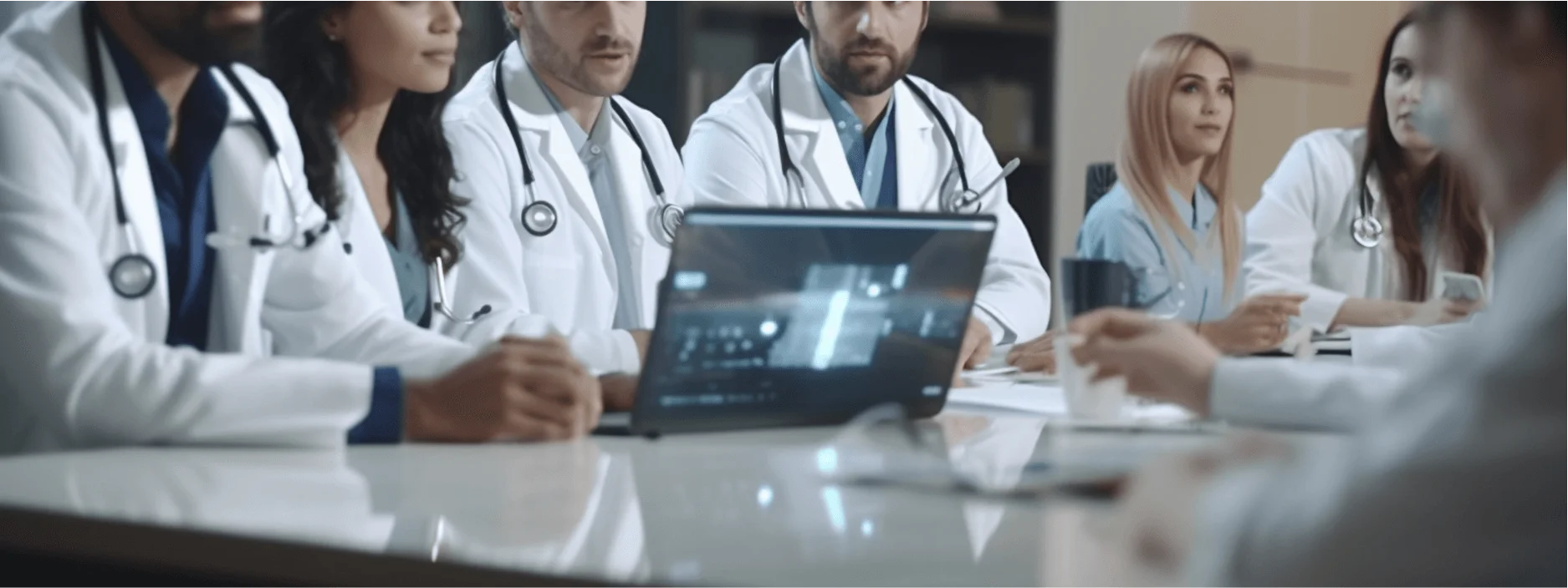 board of Hospital Directors in a meeting with Hospital Consultant